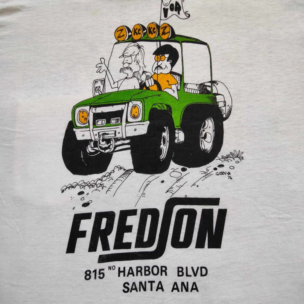 Vintage 1970s Hi Cru Stedman TShirt Single Stitch Jeep Graphic Pocket California - Picture 2 of 8